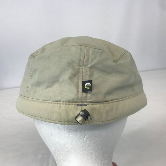 SUN DAY ~ SIZE LARGE ~ TAN PACKABLE NYLON HAT CAP ADJUSTABLE CINCH BACK - Picture 4 of 6
